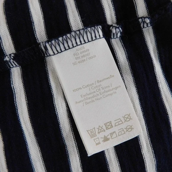 BODEN Bridget Jersey Knit Dress Navy White Stripe Red Pom Poms Shift Size 6 - Picture 14 of 16